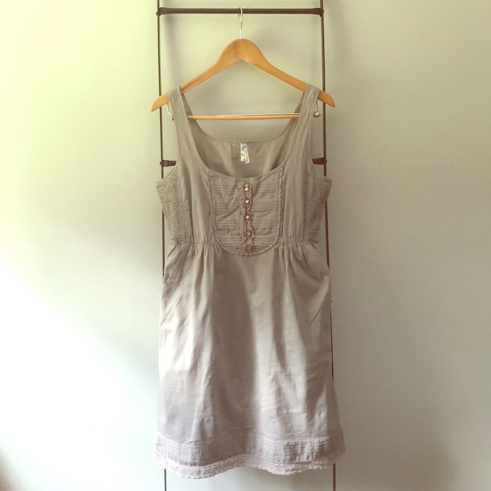 Anthropologie Sleeveless Gray Oratory Dress